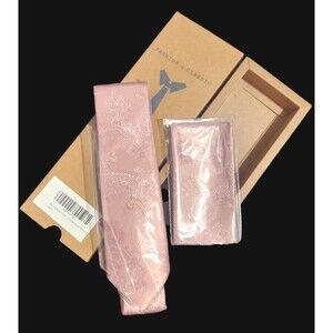 Mens Tie Fashion & Classic Mauve Pink Paisley Tie And Ascot Gift Boxed Skinny